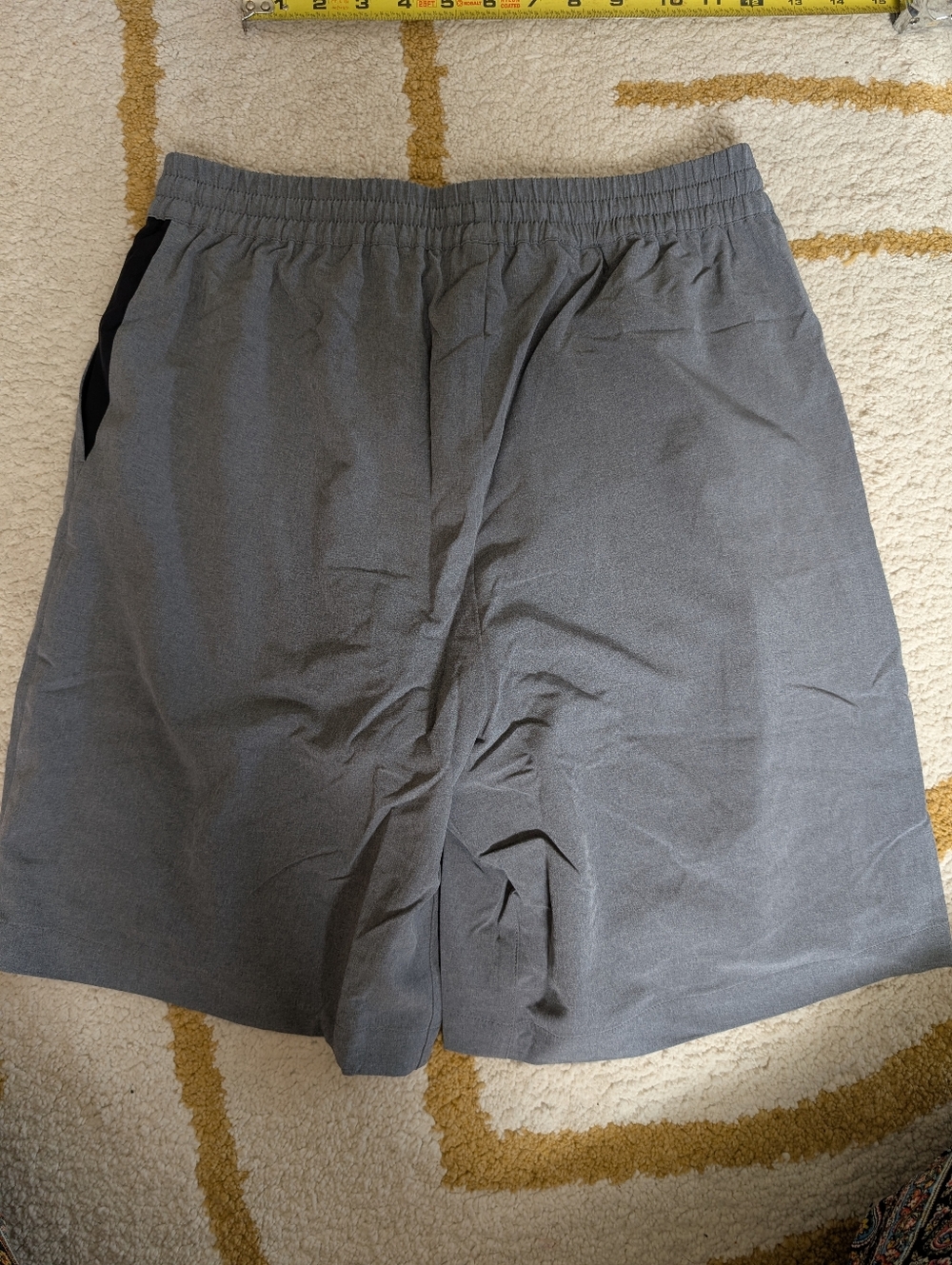 NWT Ohmme Men's Yoga Shorts Size 28 Gray Athletic Warrior II - Picture 4 of 10